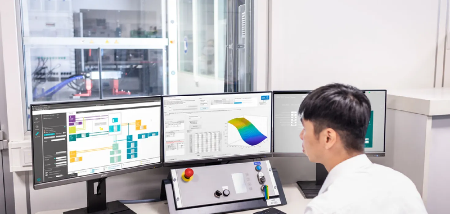 Man sitting at an operator desk