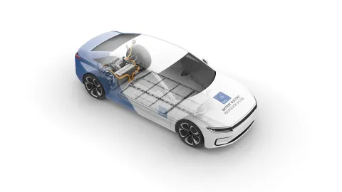 BEV Propulsion System in AVL Sedan - Top View