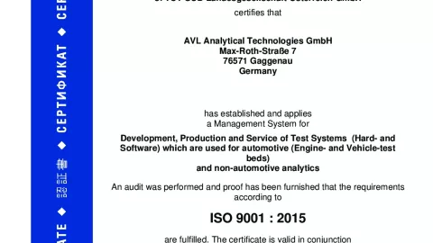AVL Analytical Technologies GmbH_Gaggenau_ISO 9001_Q1530569  025-01