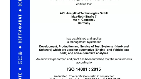 AVL Analytical Technologies GmbH_Gaggenau_ISO14001_U1530569  011-01