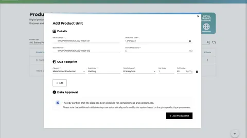 Battery Passport User Interface