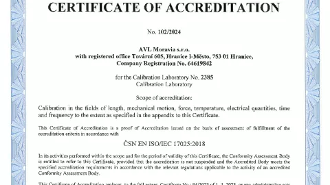 AVL Moravia s.r.o._Accreditation as Calibration Laboratory_ISO 17025_102-2024