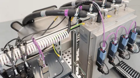 Detail view of point source sampling system