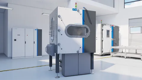 rendering of an AVL battery safety chamber in a lab
