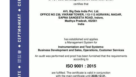 AVL Big Data India Pvt. Ltd._Indore_ISO 9001_Q1530569 022-15