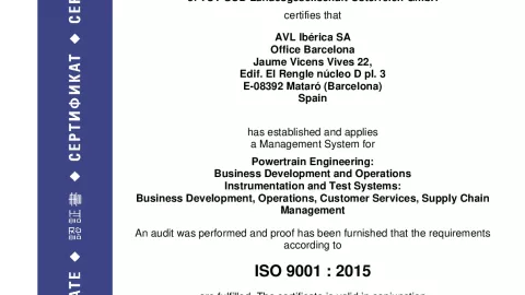 AVL Iberica S.A_Barcelona_ISO 9001_Q1530569  031-01