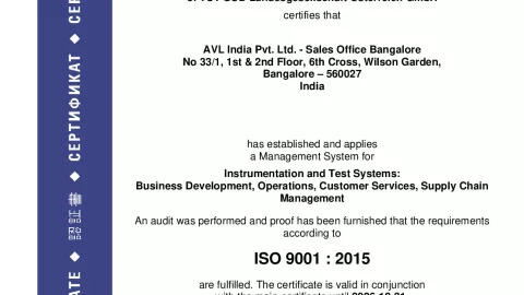 AVL India Pvt. Ltd_Bangalore_ISO 9001_Q1530569 022-05