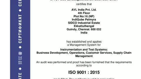 AVL India Pvt. Ltd_Chennai_ISO 9001_Q1530569 022-04