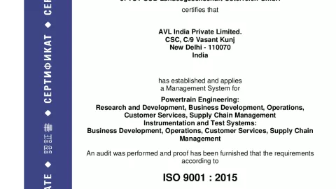 AVL India Pvt. Ltd_New Delhi_ISO 9001_Q1530569 022-01