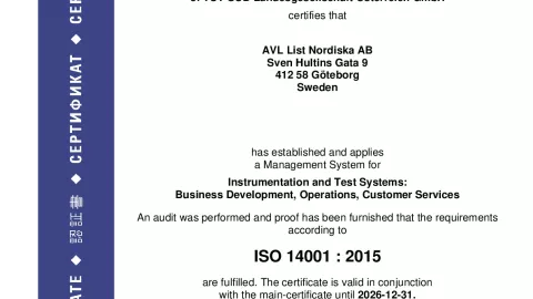 AVL List Nordiska AB_Göteborg_ISO 14001_U1530569  005
