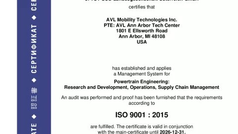 AVL Mobility Technologies Inc._Ann Arbor_ISO 9001_Q1530569 021-06