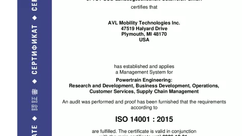 AVL Mobility Technologies Inc._HQ_Plymouth_ISO 14001_U1530569 008-01