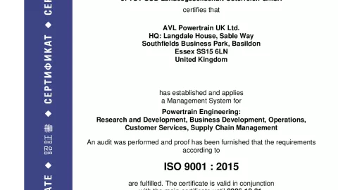 AVL Powertrain UK Ltd._Basildon_ISO 9001_Q1530569 017-02
