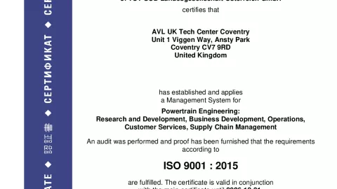 AVL Powertrain UK Ltd._Coventry_ISO 9001_Q1530569 017-01