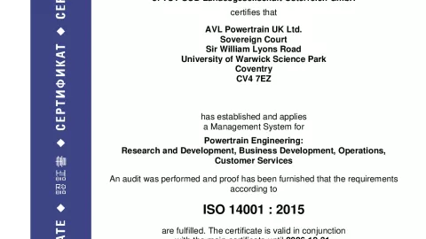 AVL Powertrain UK Ltd._ISO 14001_U1530569 023-00