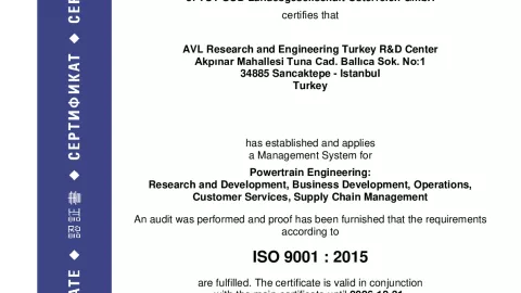 AVL Research and Engineering Turkey_Sancaktepe_ISO 9001_Q1530569 026-00