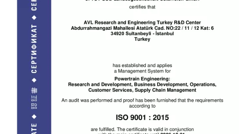 AVL Research and Engineering Turkey_Sultanbeyli_ISO 9001_Q1530569 026-01