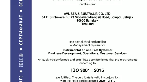 AVL SEA & Australia Co. Ltd._Bangkok_ISO 9001_Q1530569 010-00