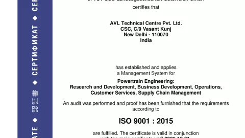 AVL Technical Center Pvt. Ltd._New Delhi_ISO 9001_Q1530569 022-13