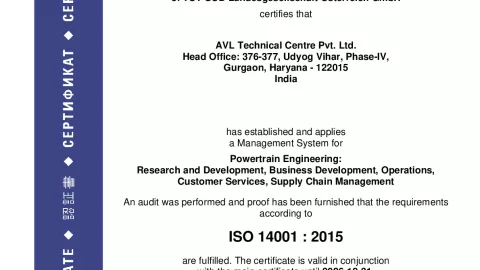 AVL Technical Center Pvt. Ltd_Gurgaon_ISO14001_U1530569 009-07