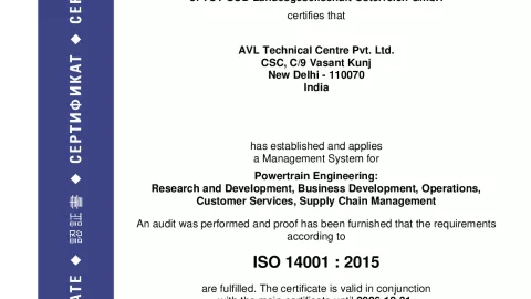 AVL Technical Center Pvt. Ltd_New Delhi_ISO 14001_U1530569 009-13