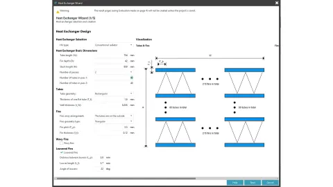 VTMS Simulation - Heat Exchanger Wizard