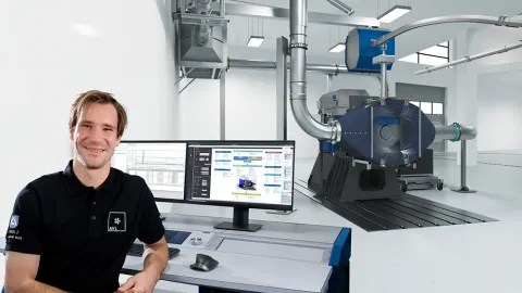 Man sitting at an operator desk