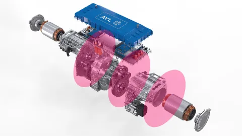rendering of an e-axle