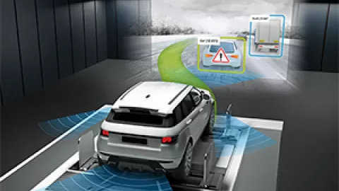 Keyvisual of the AVL DRIVINGCUBE for Vehicle-in-the-Loop/VIL ADAS AD Testing