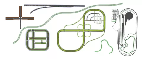 Vehicle – ADAS/AD Release R1 2023 - Figure 1: OpenDRIVE roads networks in Scenario Designer
