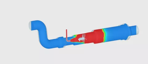 Powertrain - Performance and Thermal Release R2 2023 - Figure 3: NH3 Distribution in an Ammonia Reformer: red/blue equals high/low concentration
