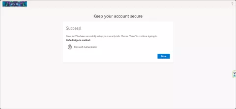 Entra guest authenticator app success