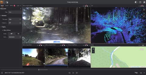 Screenshot of Data captured by Dynamic Ground Truth System visualized in Lichtblick Tool