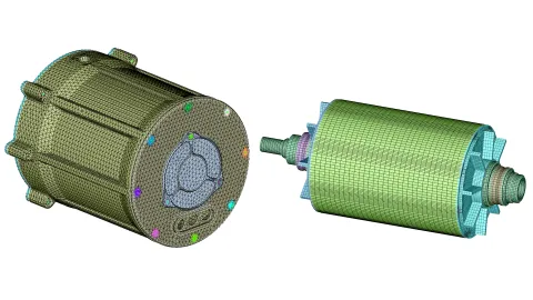 Figure 4: FE Models of Rotor and Stator